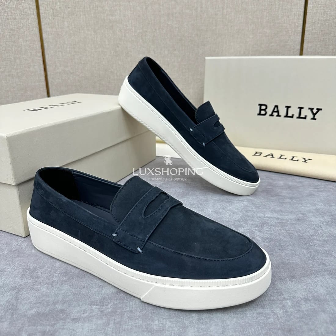 Слипоны Bally мужские синие - фото 3