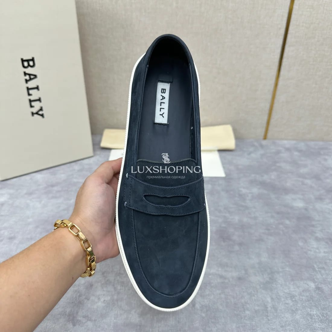 Слипоны Bally мужские синие - фото 6
