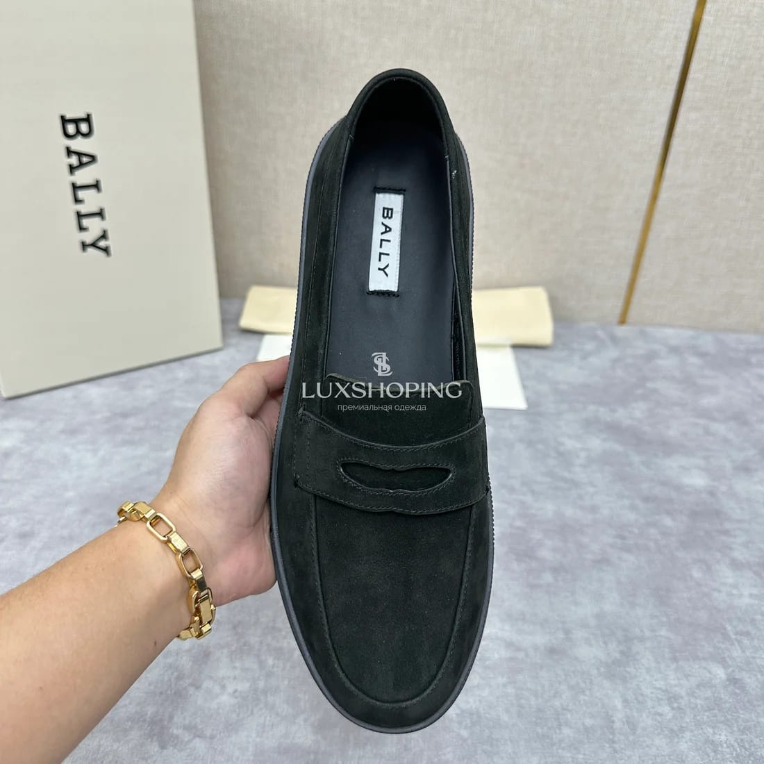 Слипоны Bally мужские черные на черной подошве - фото 6