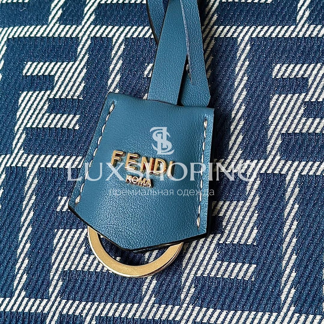 Сумка Fendi Boston синяя 28×12×18 см - фото 6