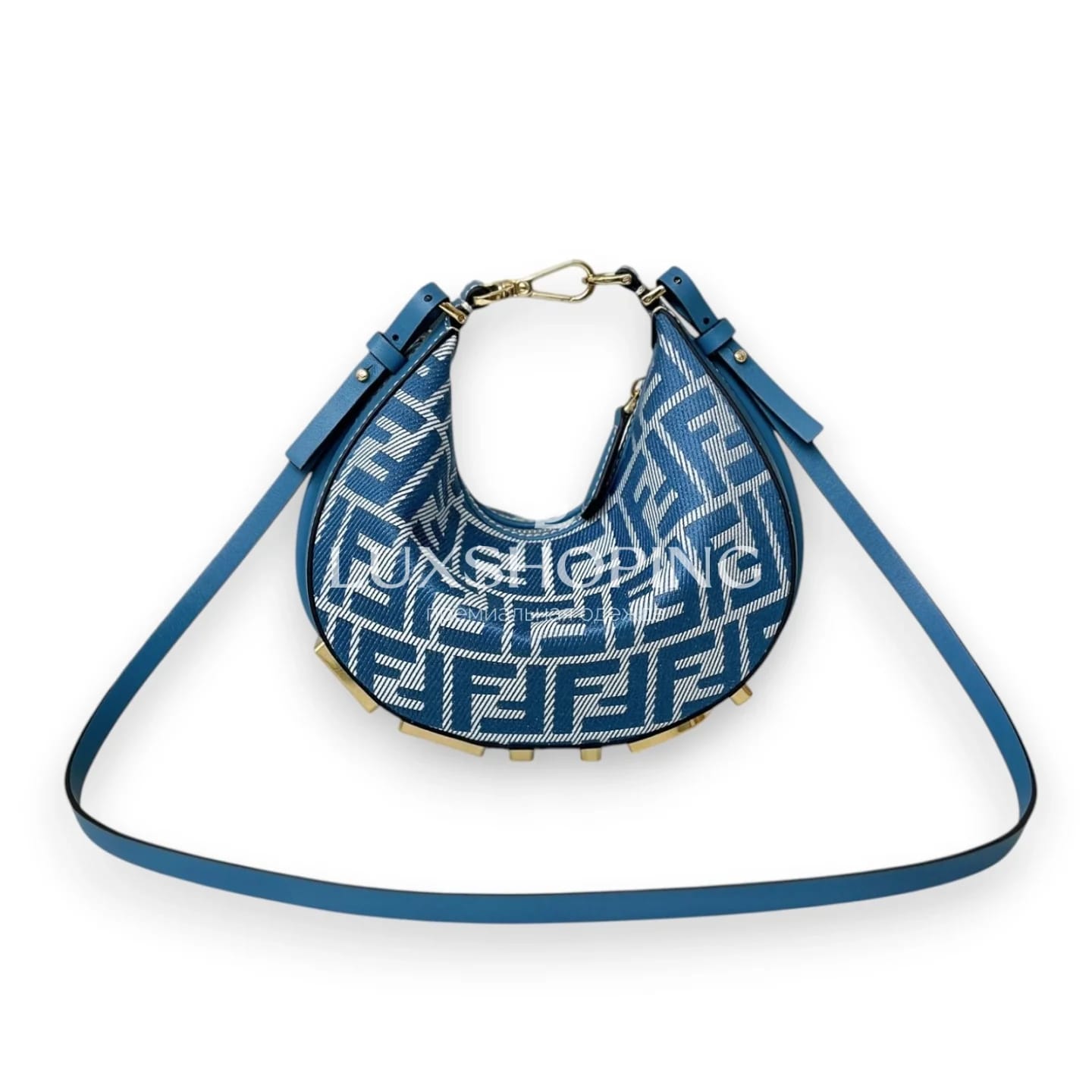 Сумка Fendi Fendigraphy синяя 20×7×13 см