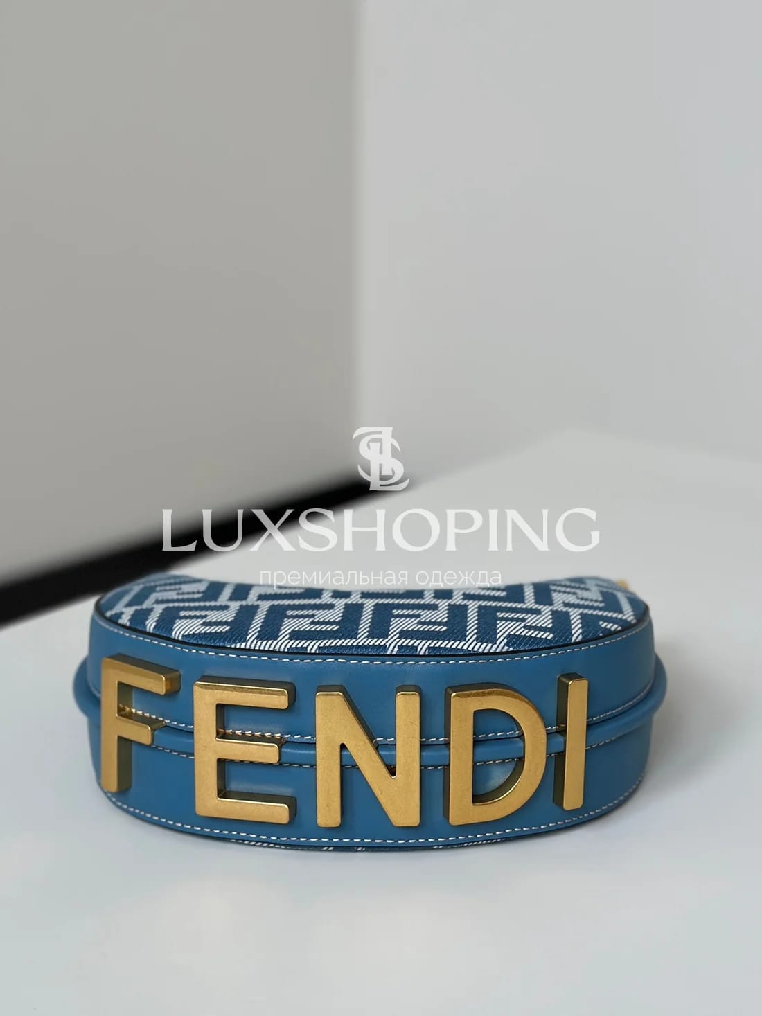 Сумка Fendi Fendigraphy синяя 20×7×13 см - фото 5