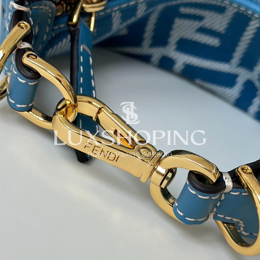 Сумка Fendi Fendigraphy синяя 20×7×13 см - фото 7