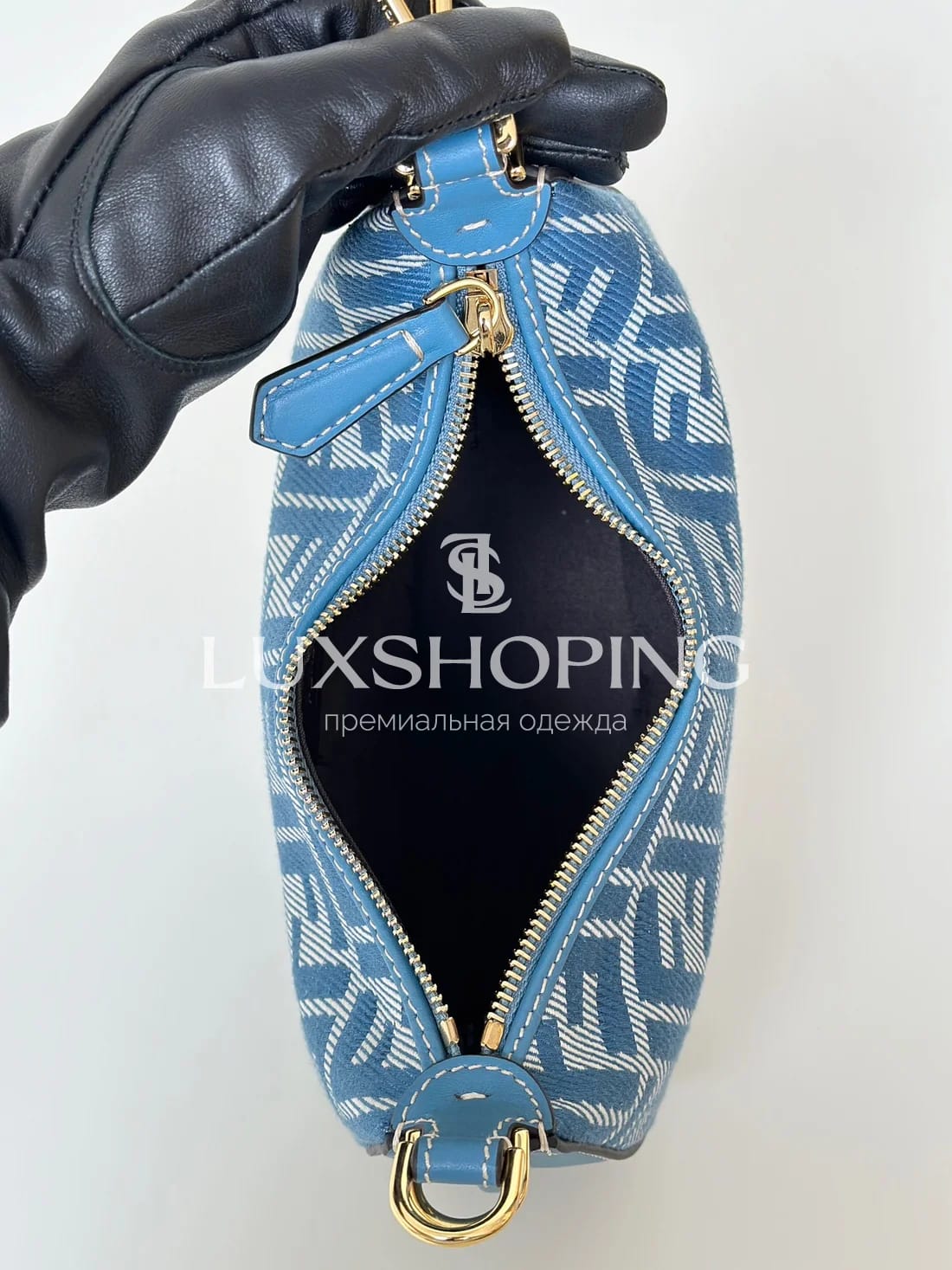 Сумка Fendi Fendigraphy синяя 20×7×13 см - фото 10