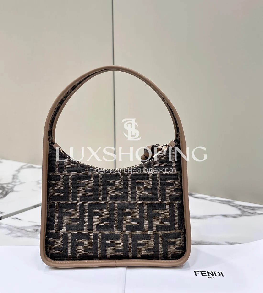 Сумка Fendi Mini коричневая 20×7.5×13 см - фото 3