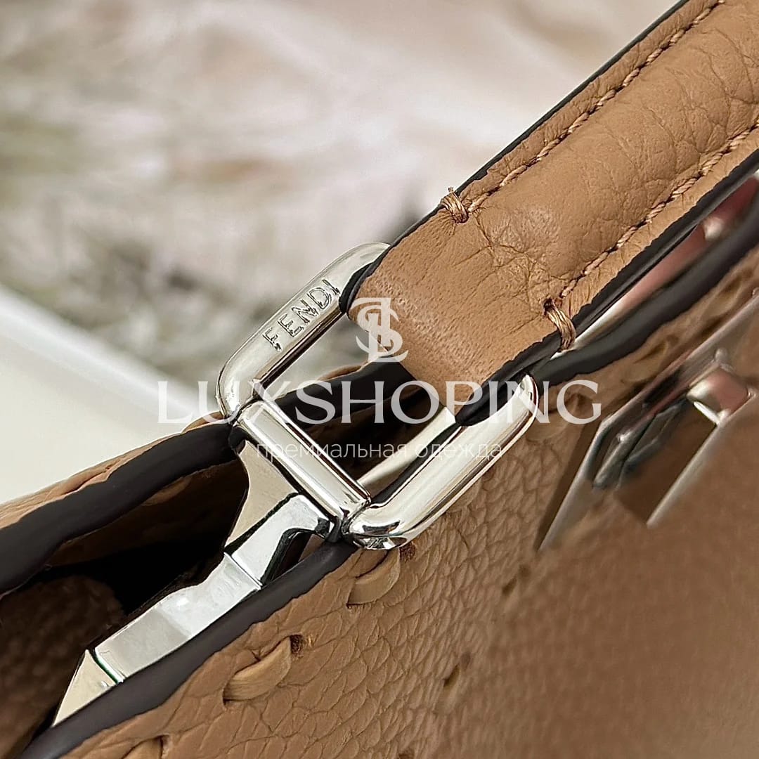 Сумка Fendi Peekaboo ISeeU Petite коричневая 20×11×15 см - фото 6