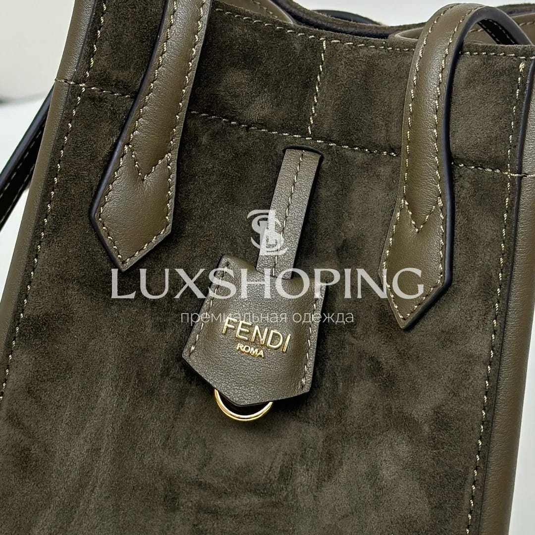 Сумка Fendi Origami зелёная 15×15×19 см - фото 8