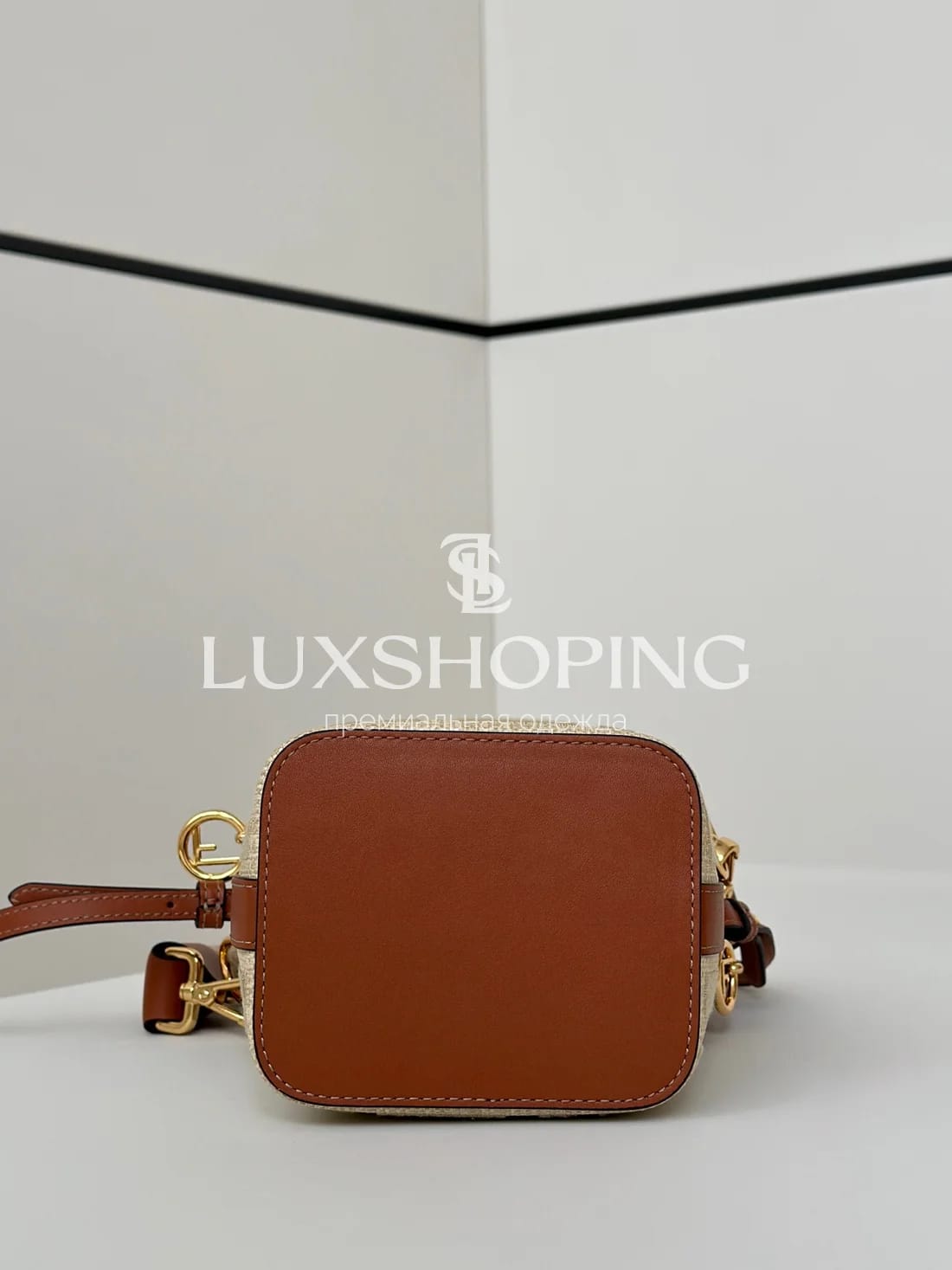 Сумка Fendi мини-ведерко песочная 12×18×10 см - фото 5