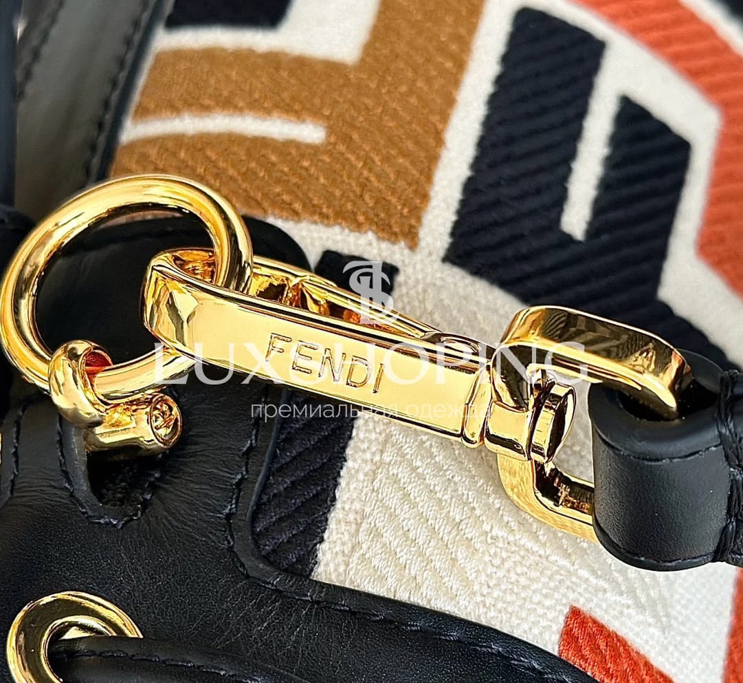 Сумка Fendi мини-ведро 12×18×10 см песочная - фото 6