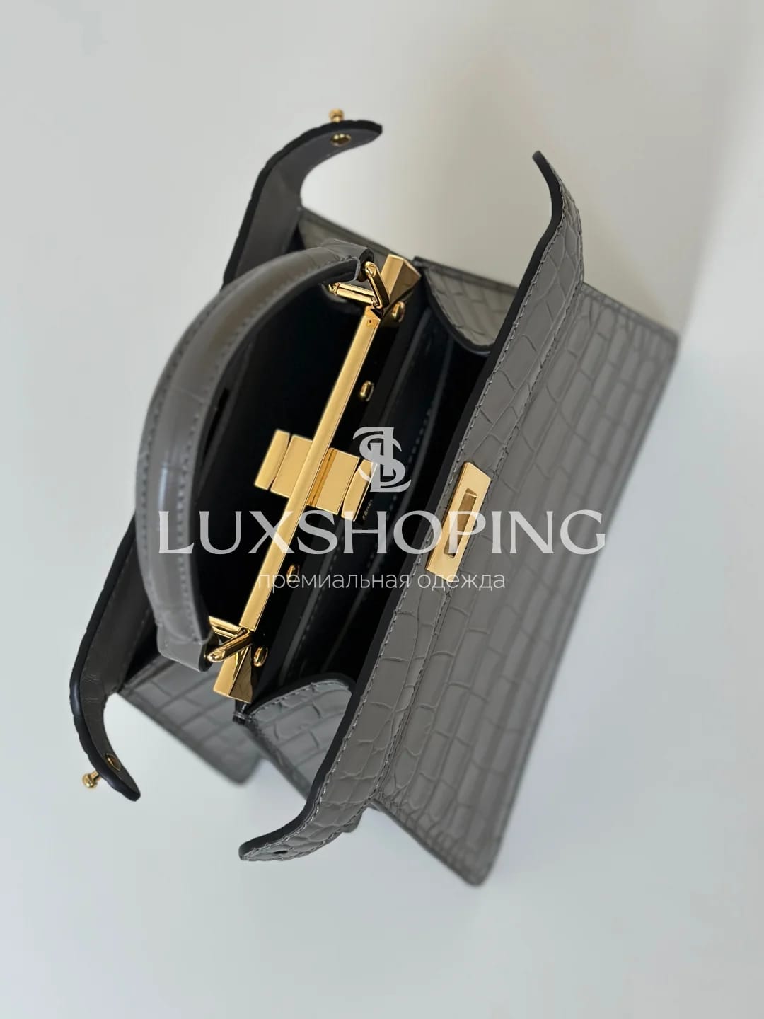 Сумка Fendi Peekaboo ISeeU Petite серая 20×15×10 см - фото 10