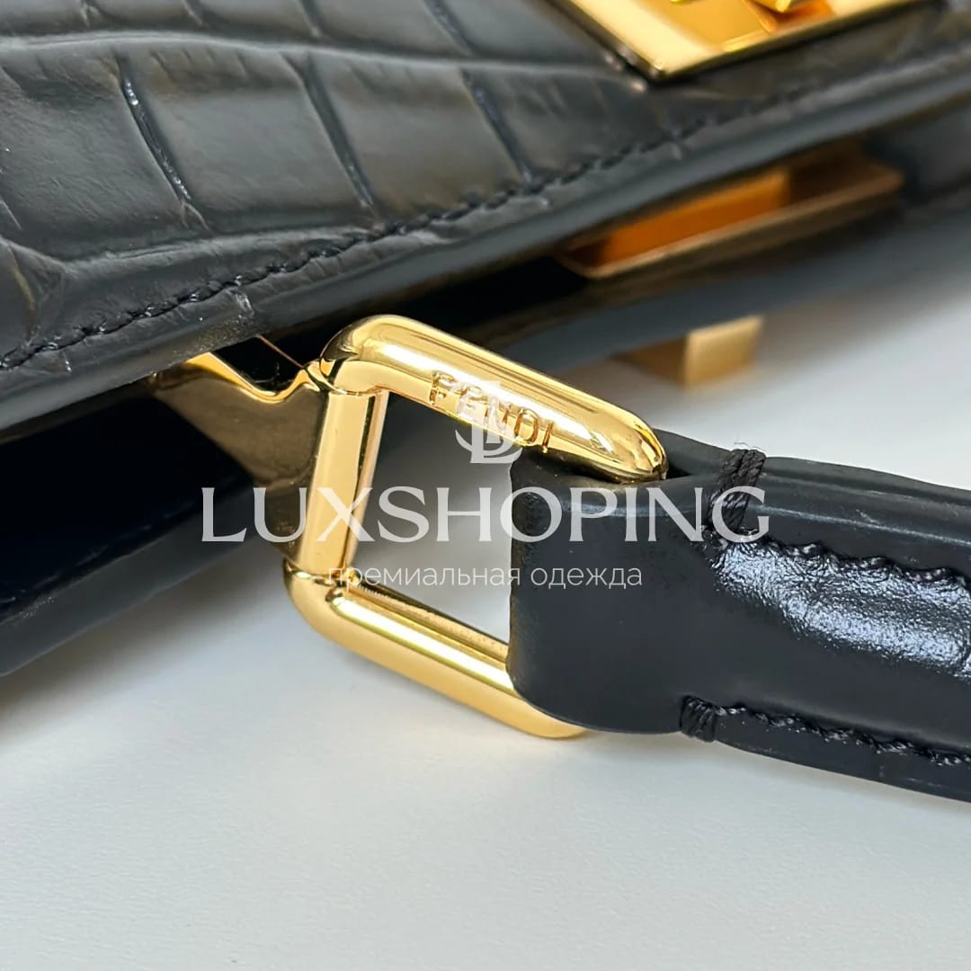 Сумка Fendi Peekaboo ISeeU Petite черная 20×15×10 см - фото 7