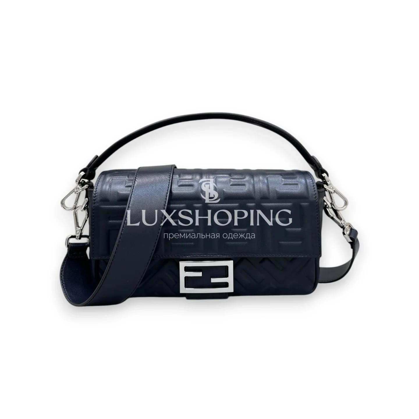 Сумка Fendi Baguette черная 27×13×5 см