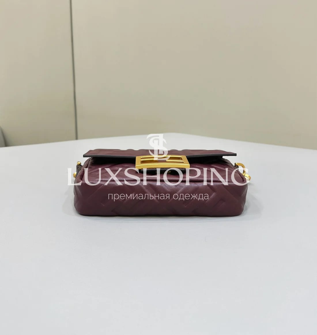 Сумка Fendi Baguette Mini бордовая 19 см - фото 5