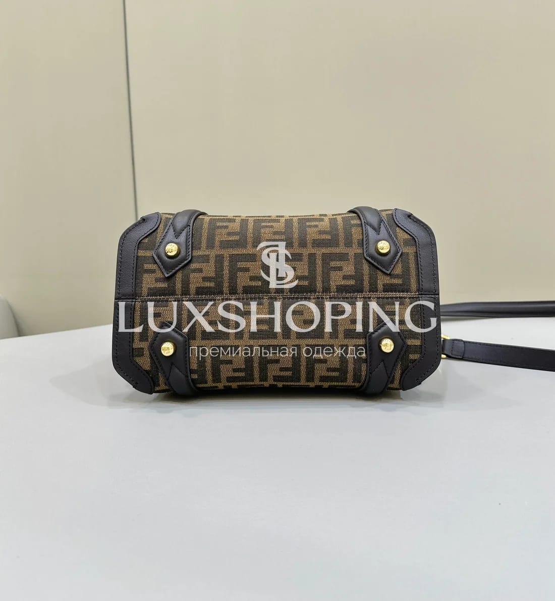 Сумка Fendi Boston коричневая 27×17×16 см - фото 5