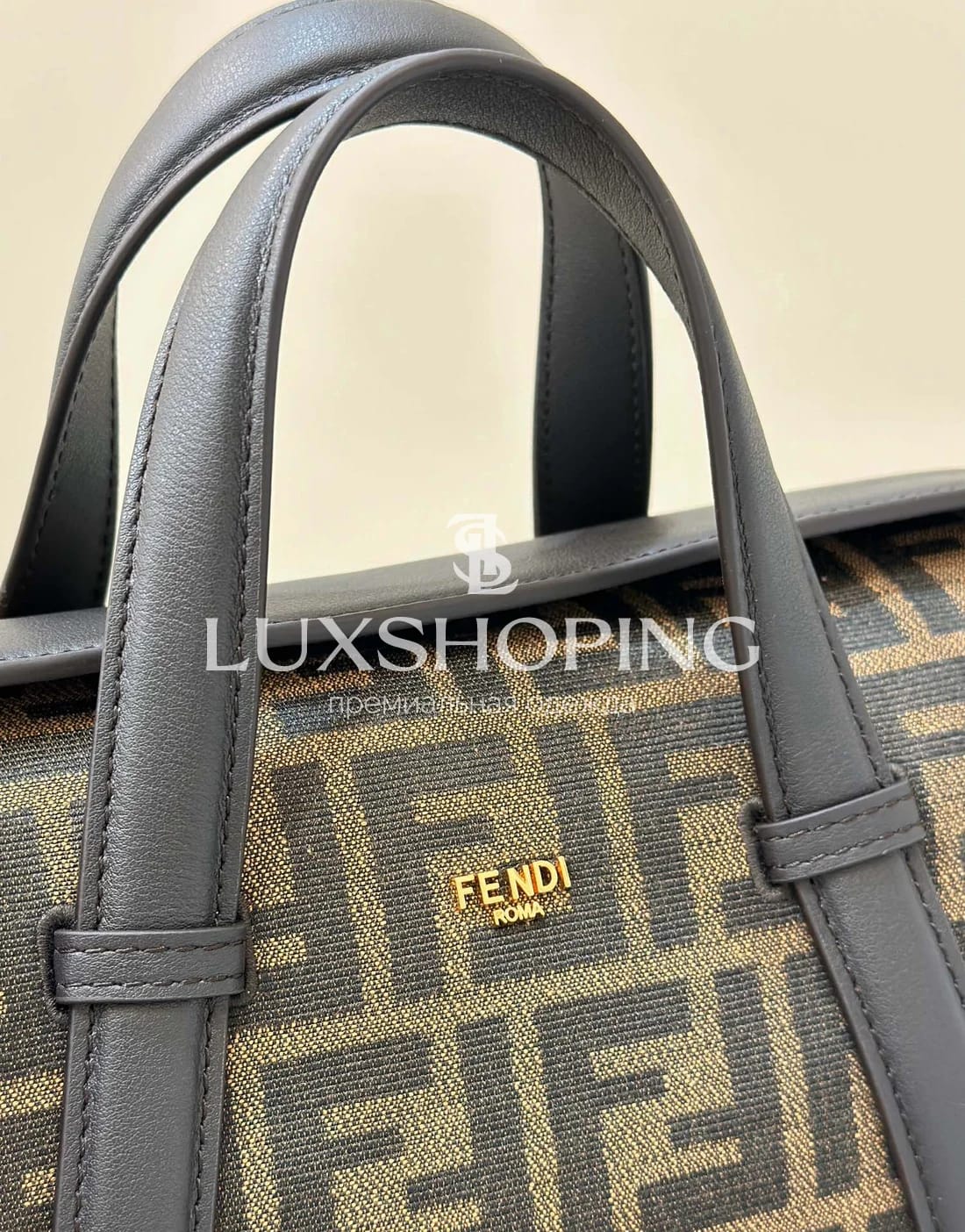 Сумка Fendi Boston коричневая 27×17×16 см - фото 6