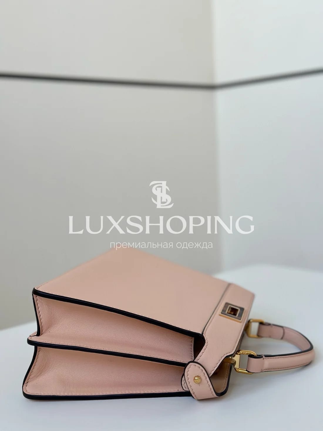 Сумка Fendi Peekaboo ISeeU 27×20×11 см розовая - фото 5