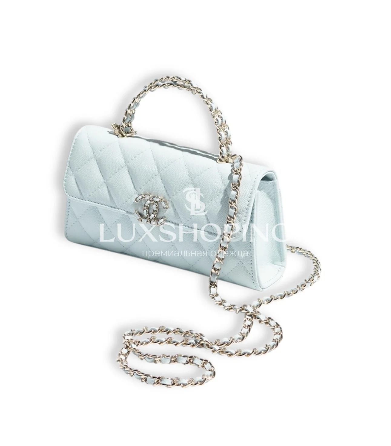 CHANEL Kelly Phone Bag  Бело-голубая жемчужина сезона 10 × 18 × 4.5 см