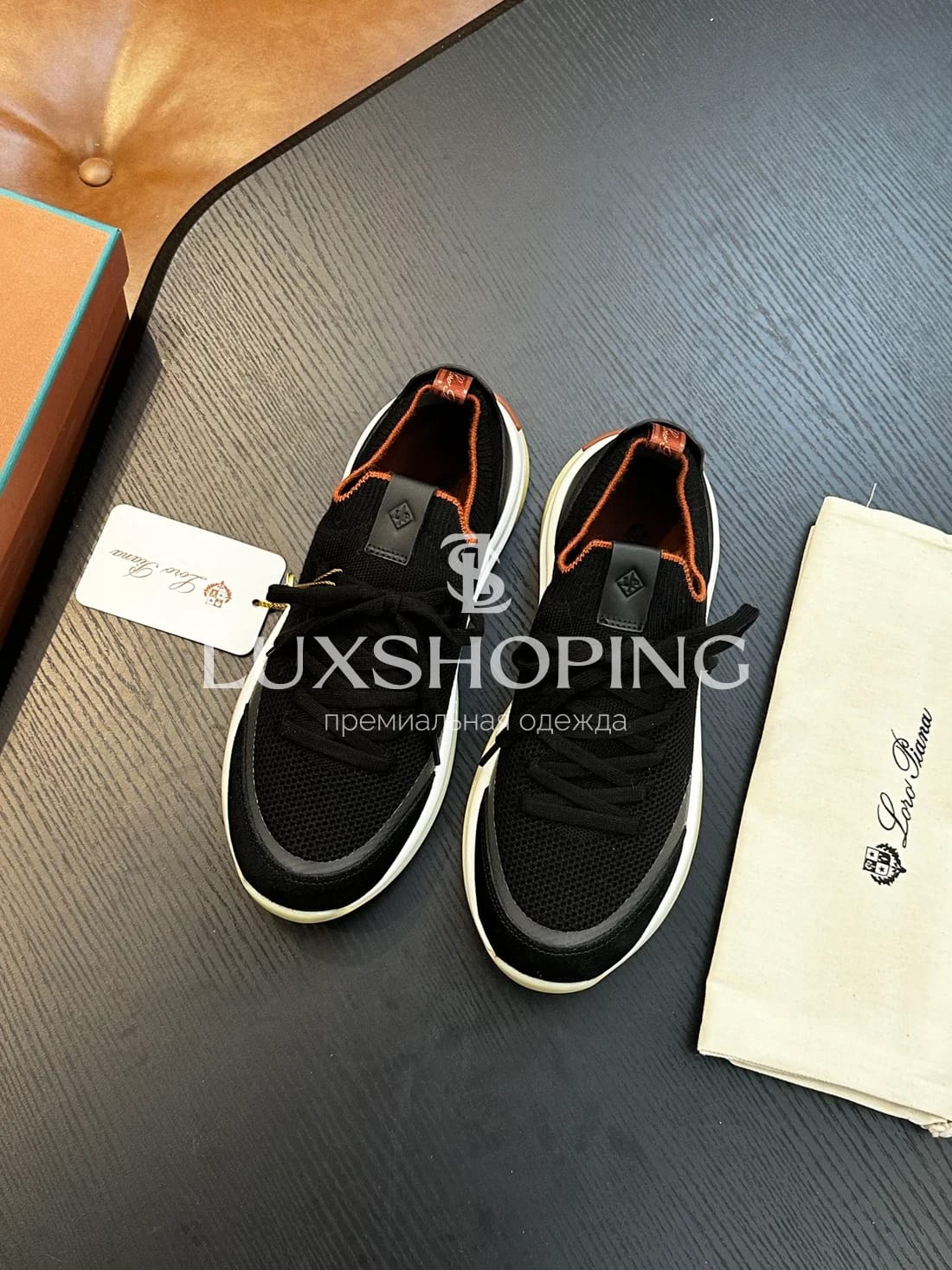Чёрные кроссовки Loro Piana 410 Walk Wish - фото 3