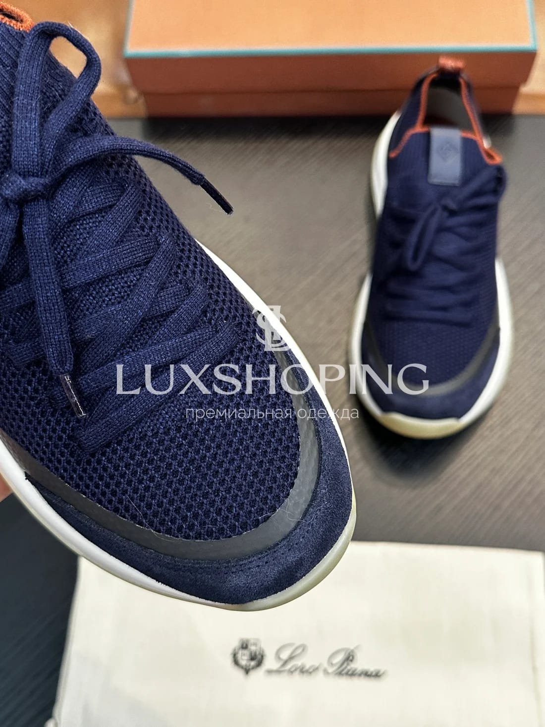 Синие кроссовки Loro Piana 410 Walk Wish - фото 3