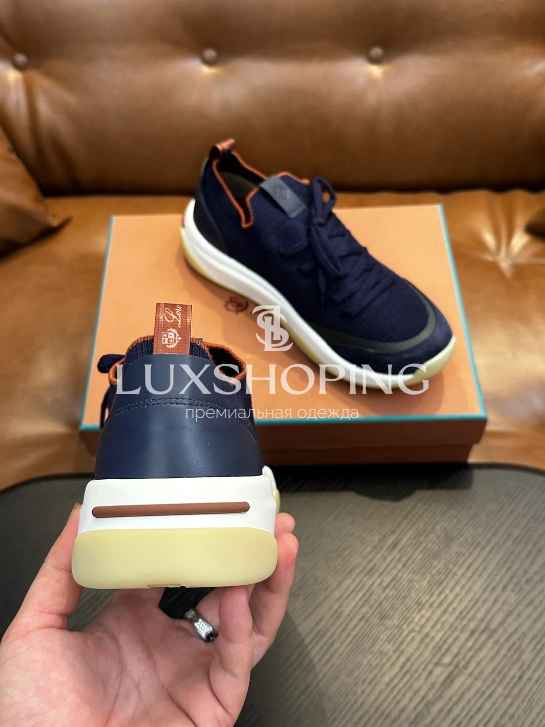 Синие кроссовки Loro Piana 410 Walk Wish - фото 5