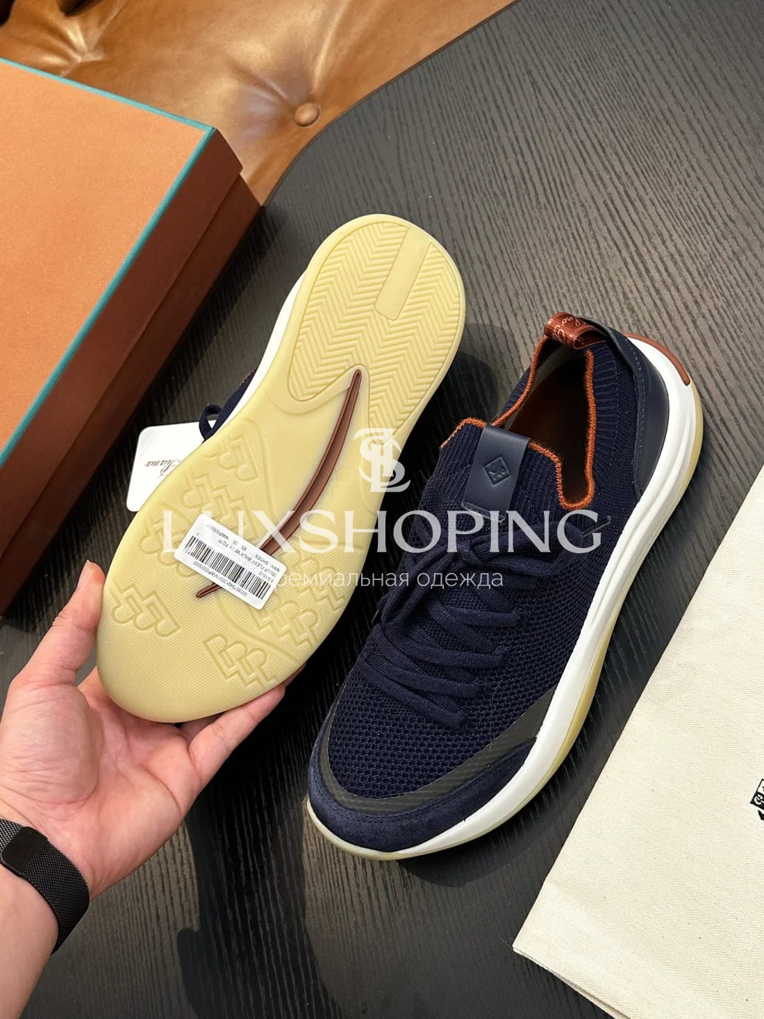 Синие кроссовки Loro Piana 410 Walk Wish - фото 6