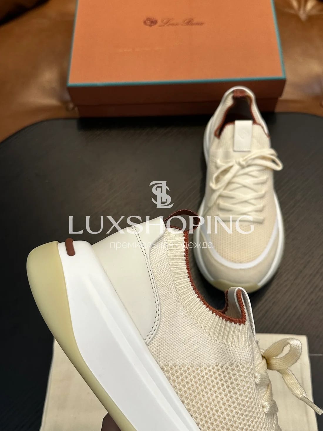 Молочные кроссовки Loro Piana 410 Walk Wish - фото 7