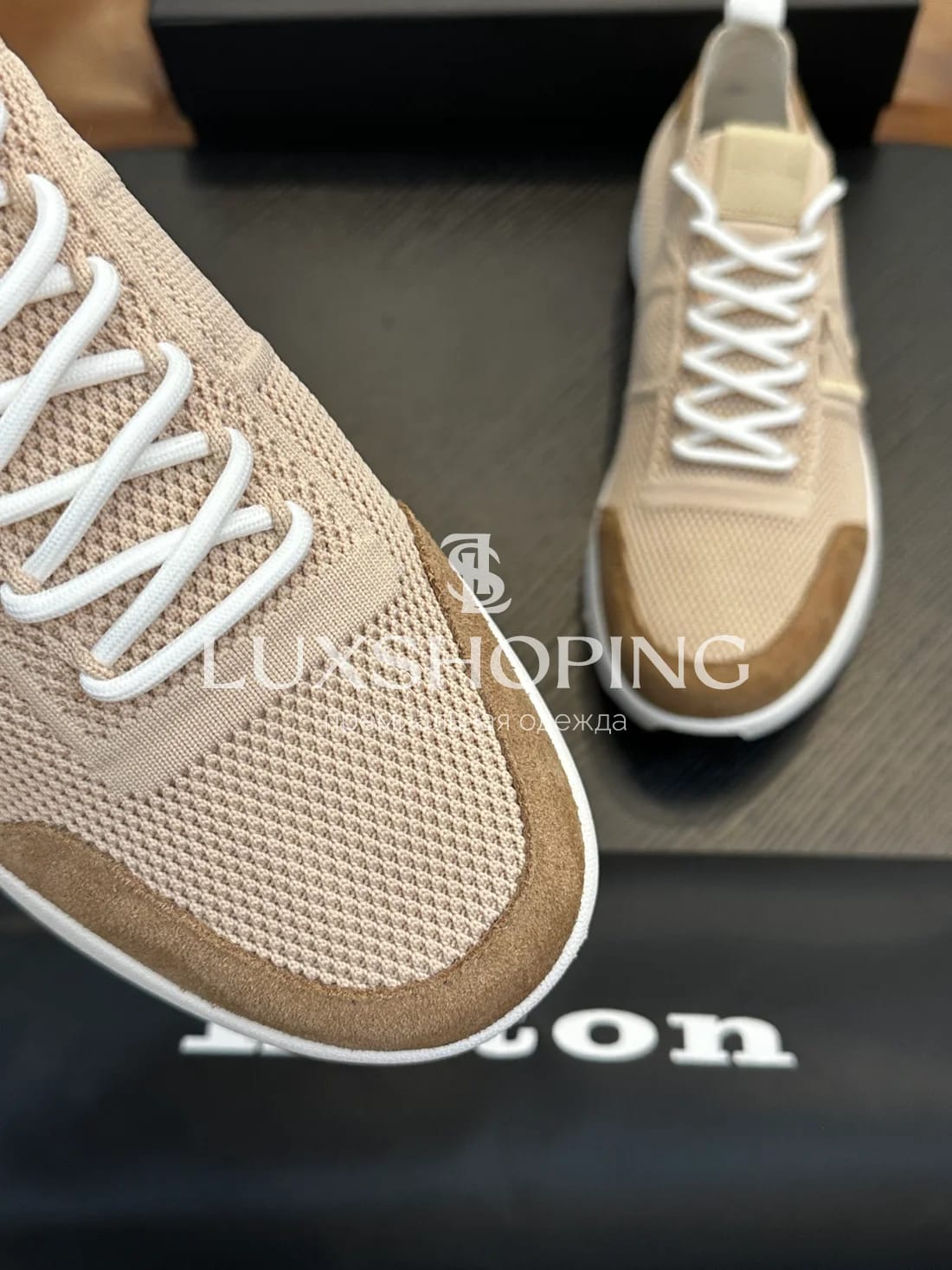 Бежевые кроссовки Kiton Mesh - фото 5