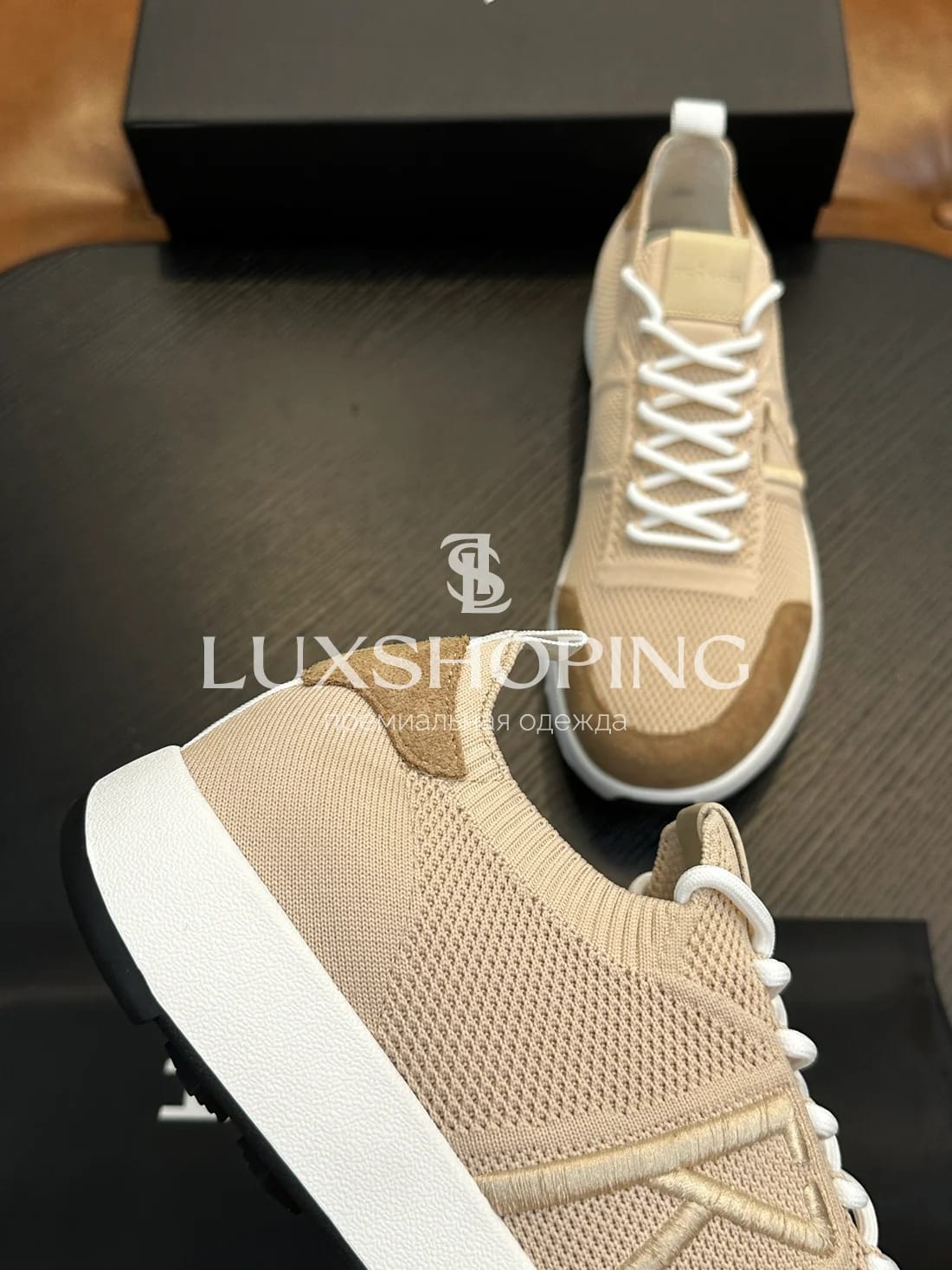 Бежевые кроссовки Kiton Mesh - фото 6