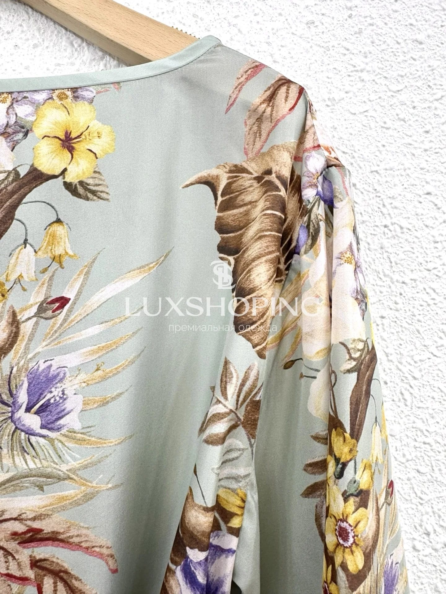 Zimmermann Платье-туника из шелка Coco в цвете Sage Multi Floral - фото 2