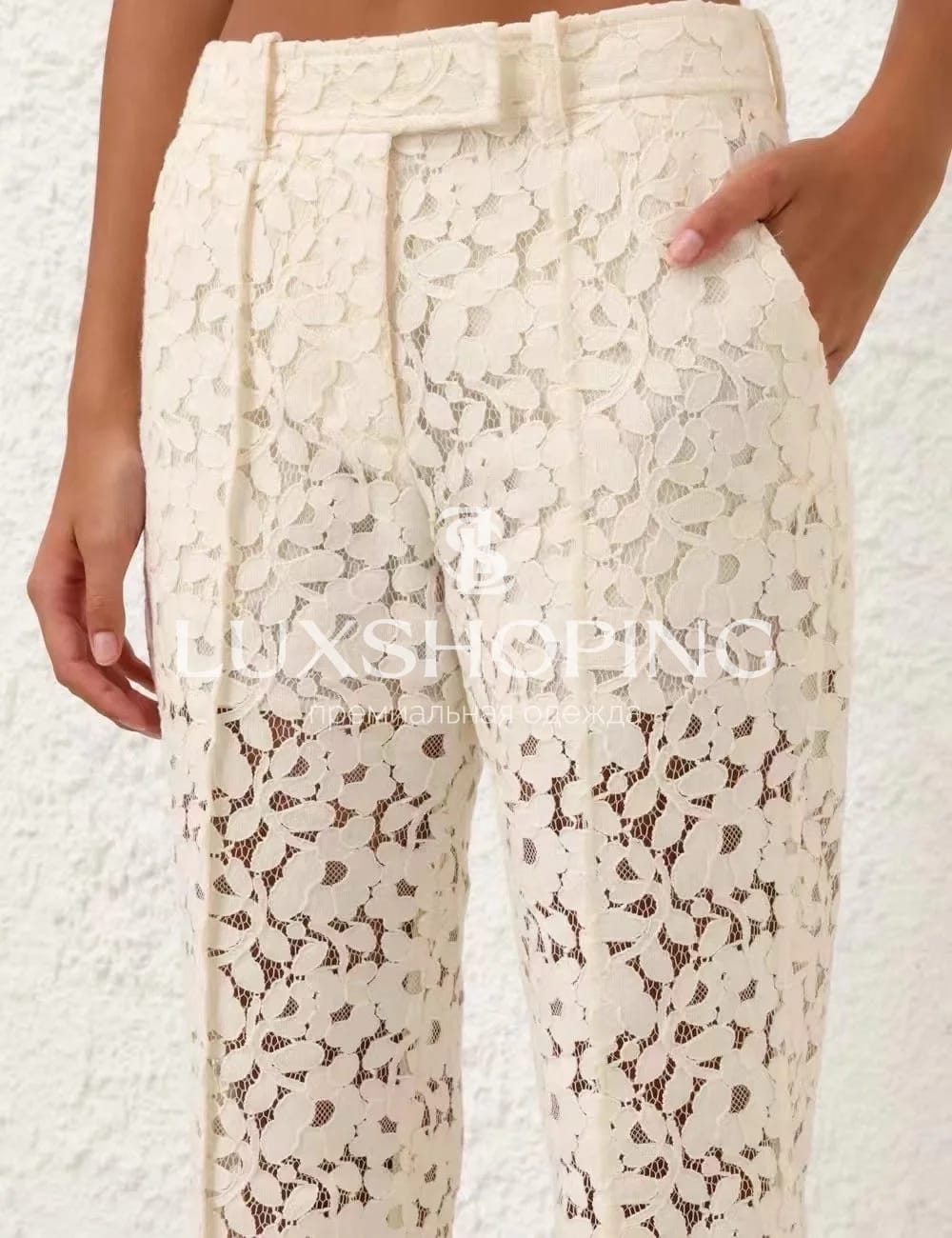 Комплект Zimmermann "Illuminate" из кружева: укороченный жакет и брюки - фото 4