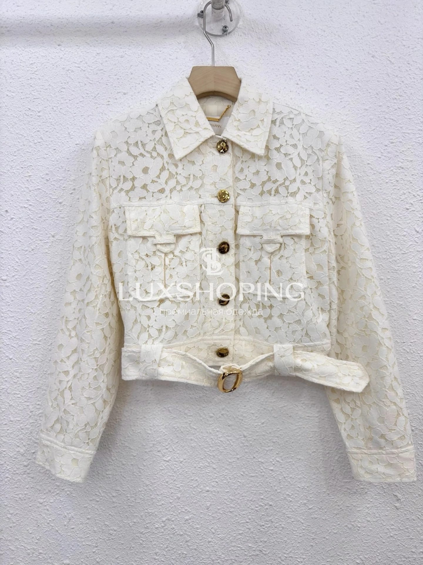 Комплект Zimmermann "Illuminate" из кружева: укороченный жакет и шорты - фото 10