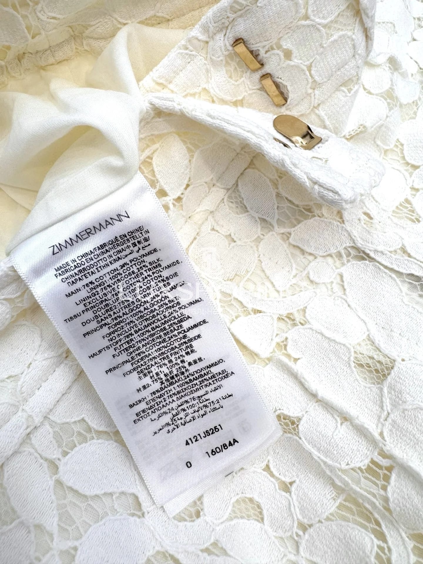 Костюм Zimmermann "Illuminate Lace" — жакет и шорты из кружева кремового оттенка - фото 11