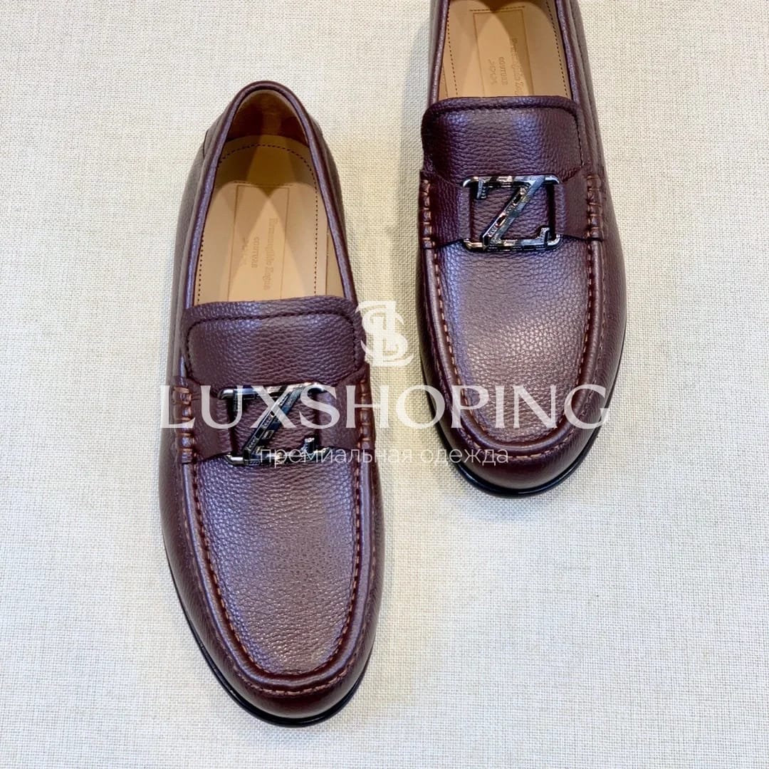 Коричневые мокасины Zegna - фото 3