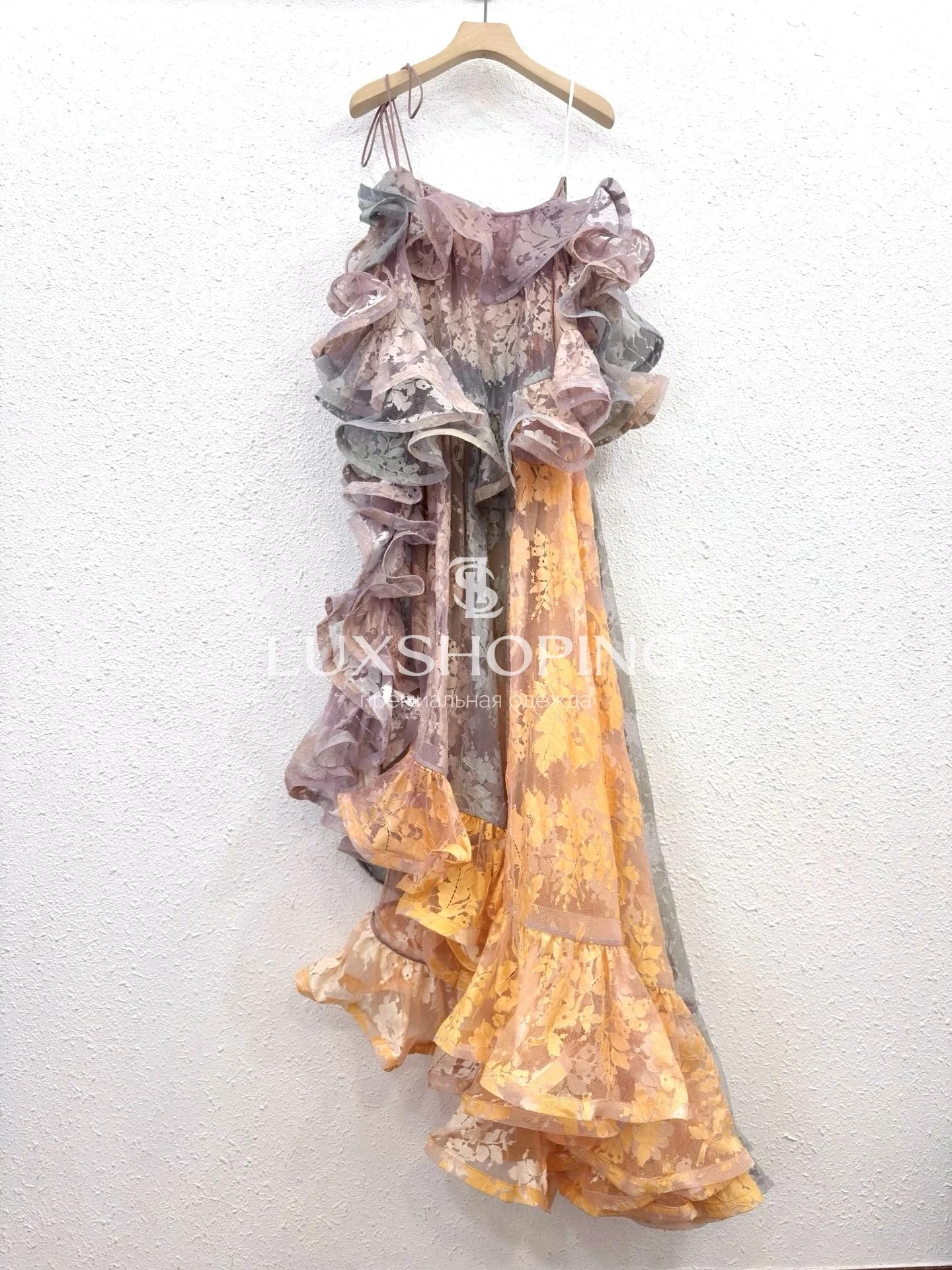 Платье Zimmermann "Dawning Lace Midi Dress – Sunset" - фото 11