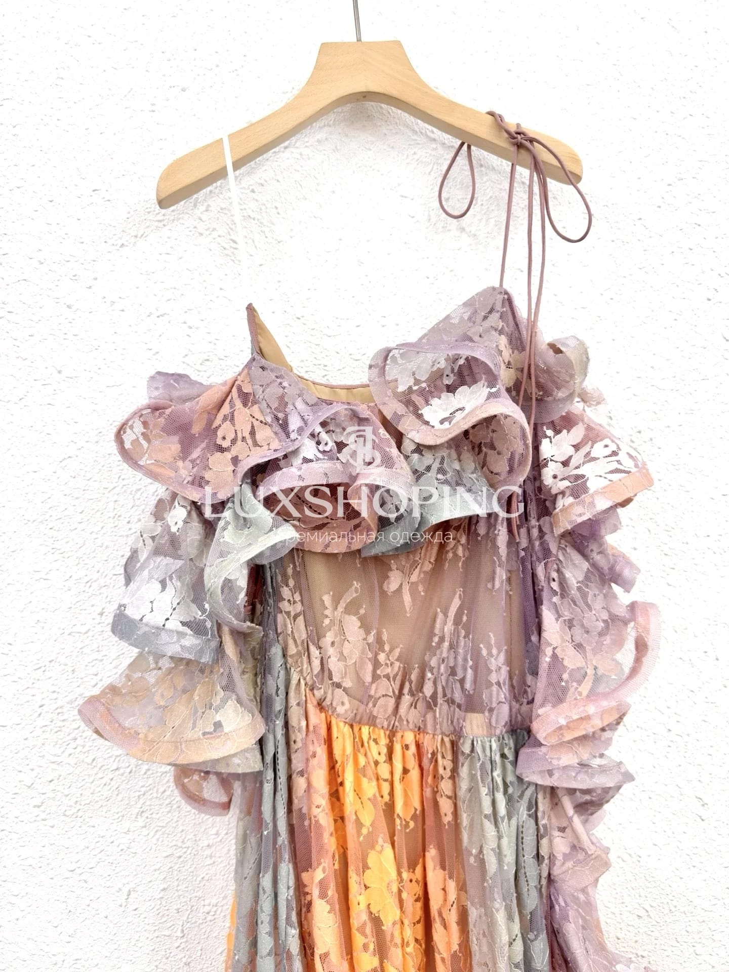 Платье Zimmermann "Dawning Lace Midi Dress – Sunset" - фото 12