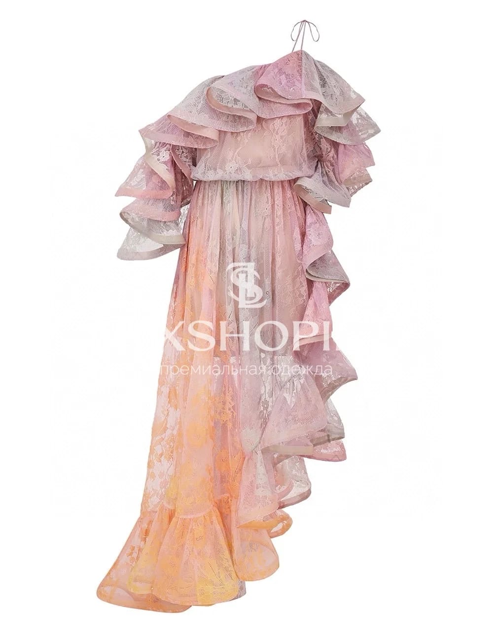 Платье Zimmermann "Dawning Lace Midi Dress – Sunset" - фото 8