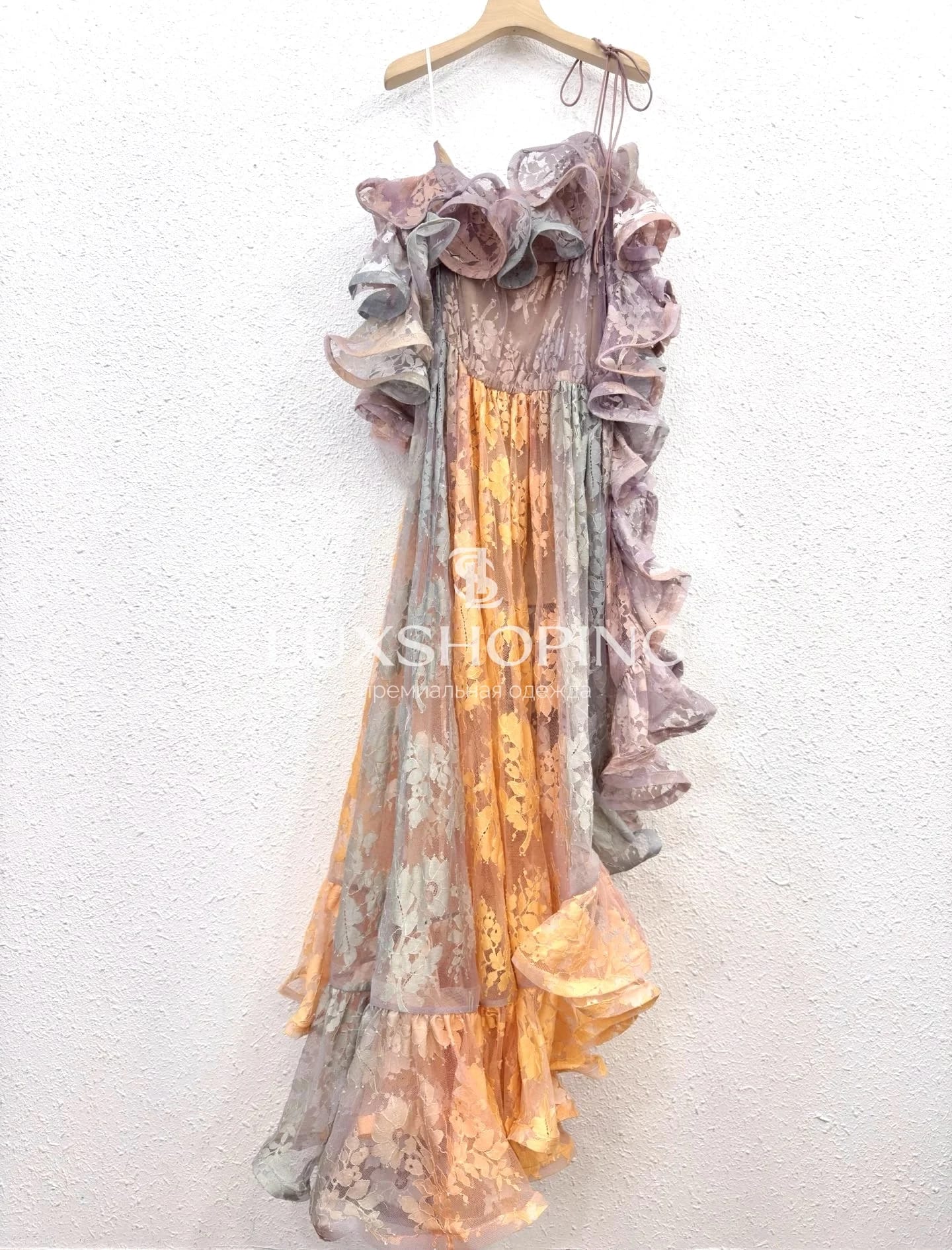 Платье Zimmermann "Dawning Lace Midi Dress – Sunset" - фото 9