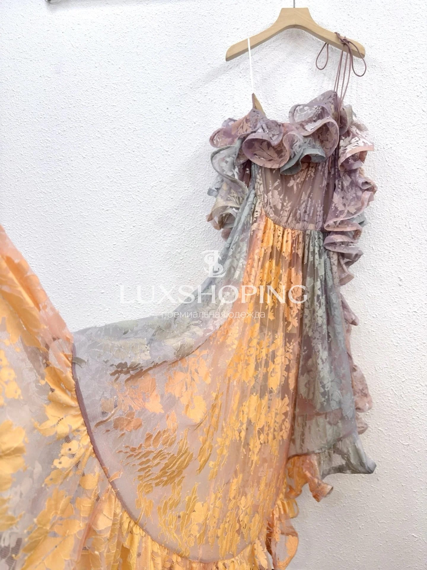Платье Zimmermann "Dawning Lace Midi Dress – Sunset" - фото 10