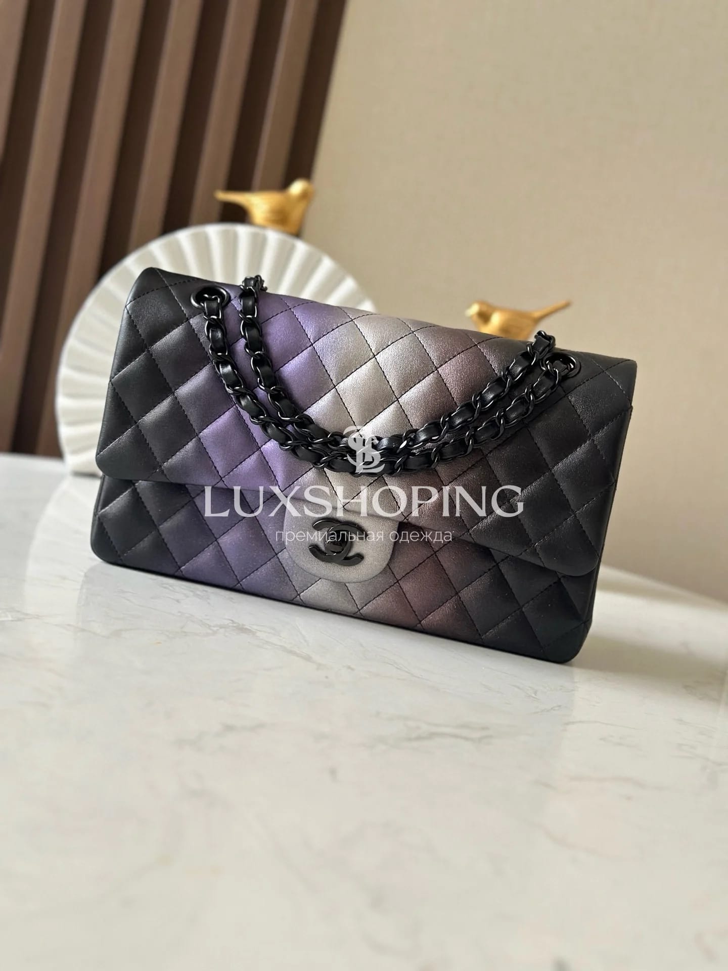 CHANEL Сумка Ombre Medium Double Flap Black 25 см (medium) - фото 2