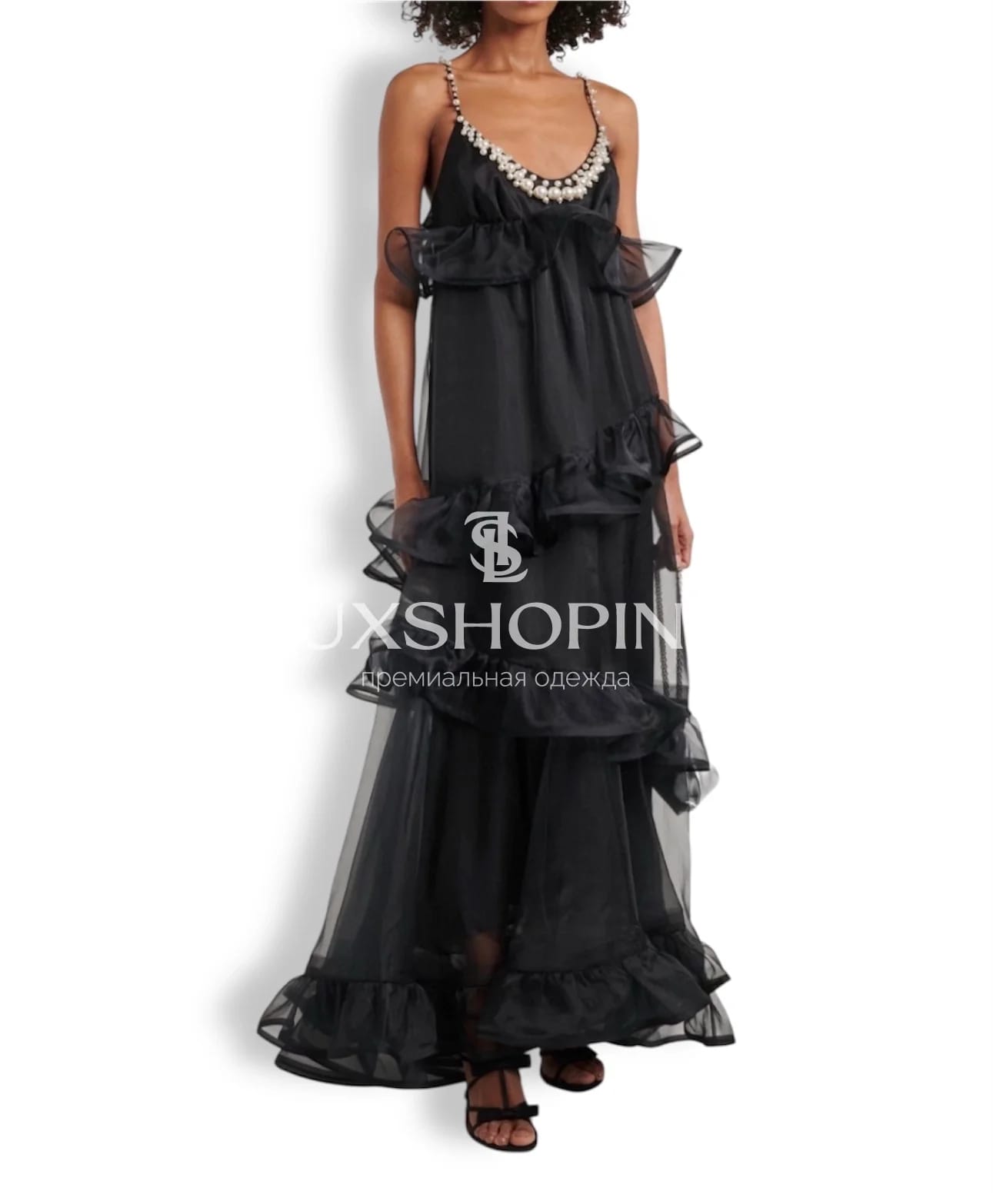 Zimmermann — Черное Платье Crush Embellished Maxi Dress
