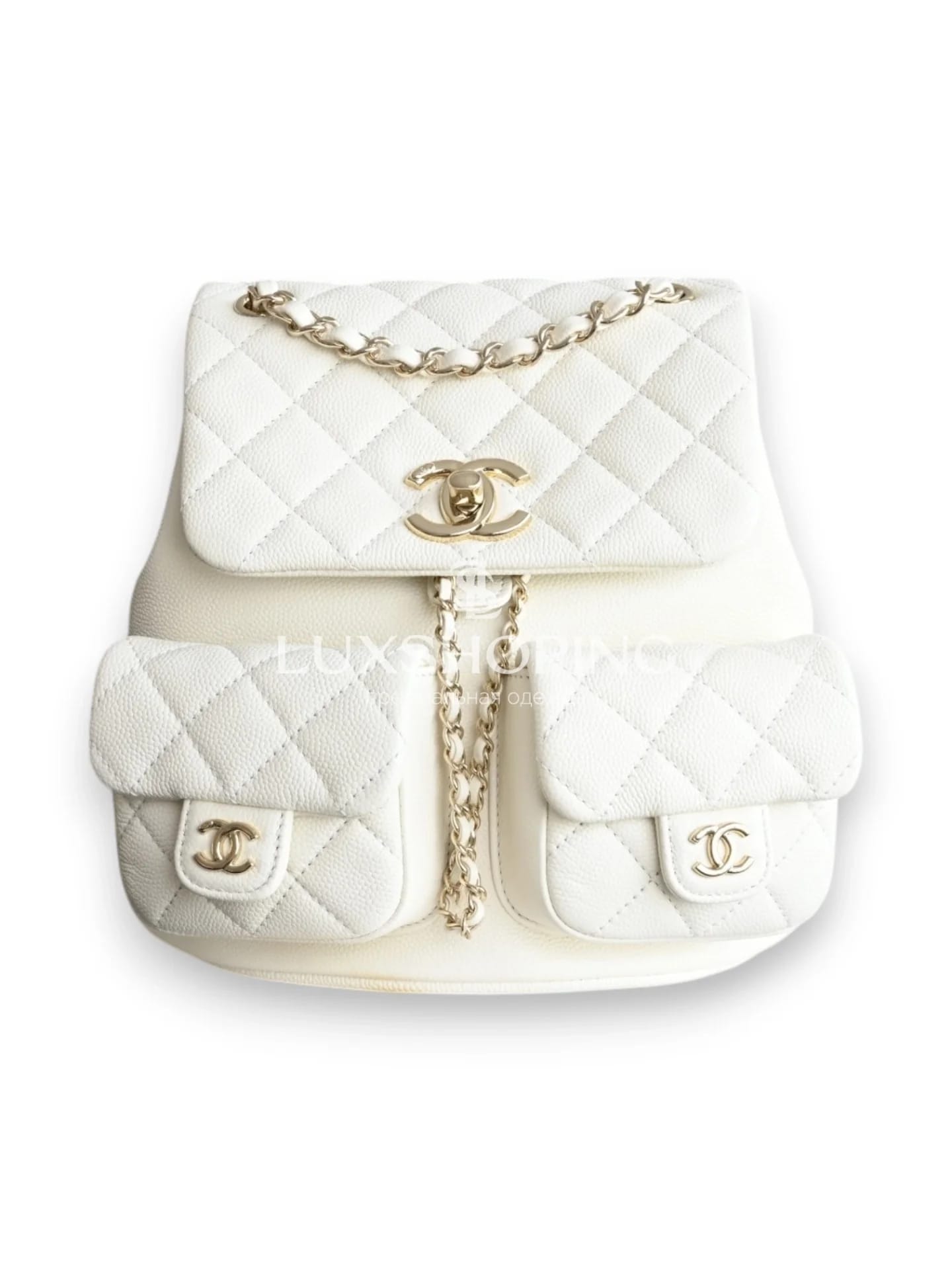 Рюкзак Chanel 25P белый 20.5×20×11.5 см