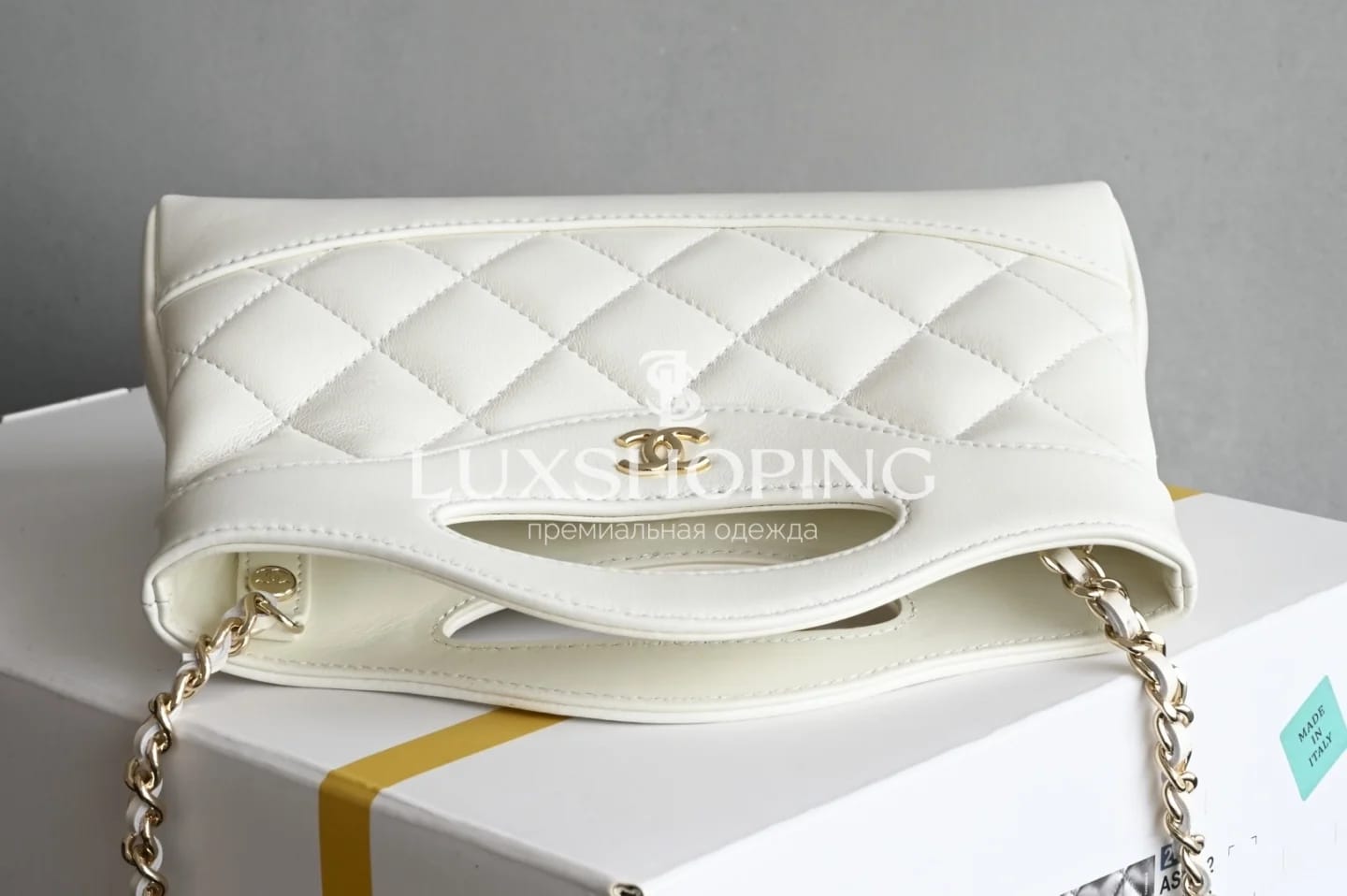 Сумка Chanel 25P 31Bag Nano белая 17.5×20.5×3.5 см - фото 8