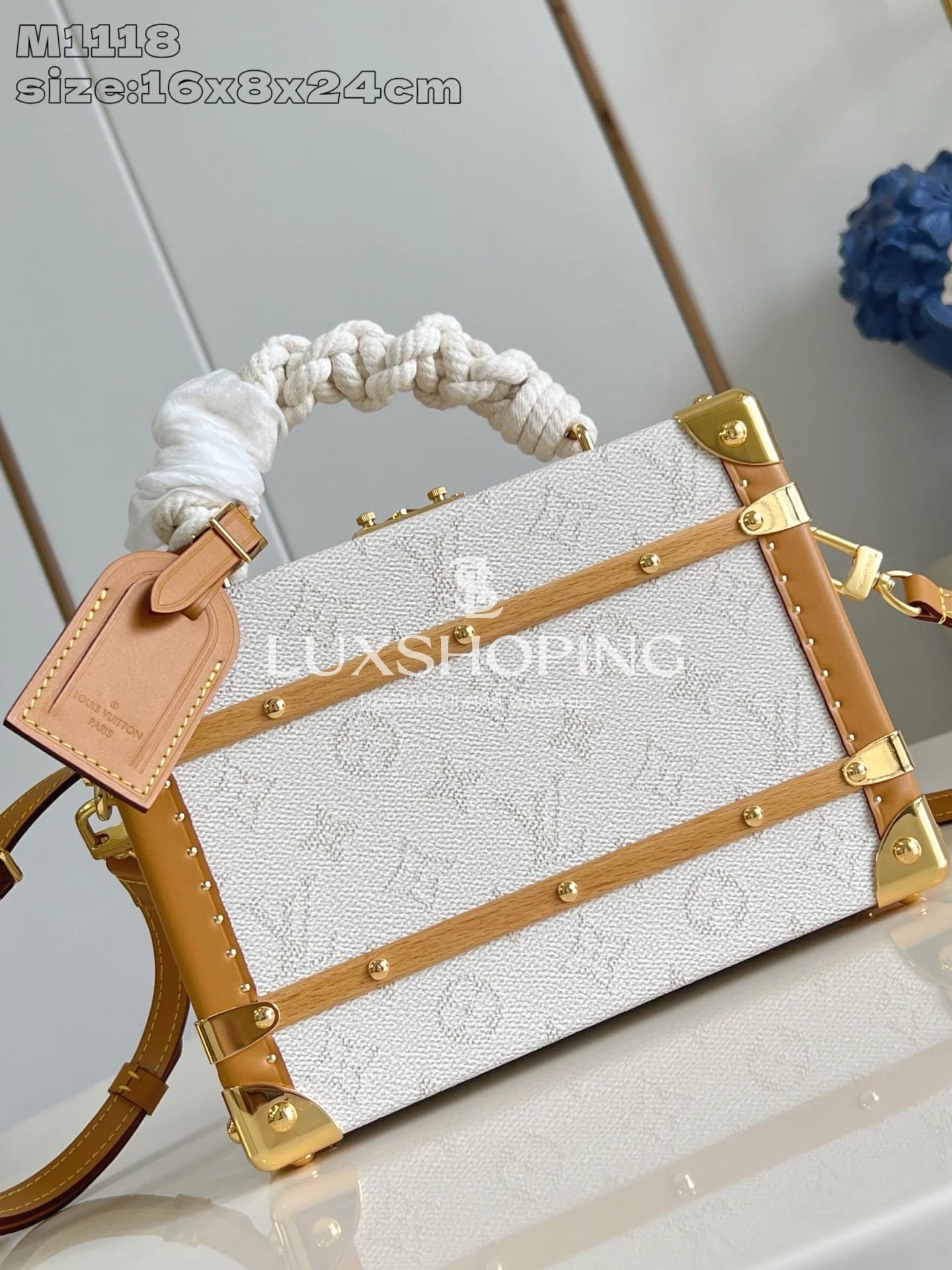 Сумка Louis Vuitton Handle Trunk White Floral 16.5 x 8 x 24 см - фото 5