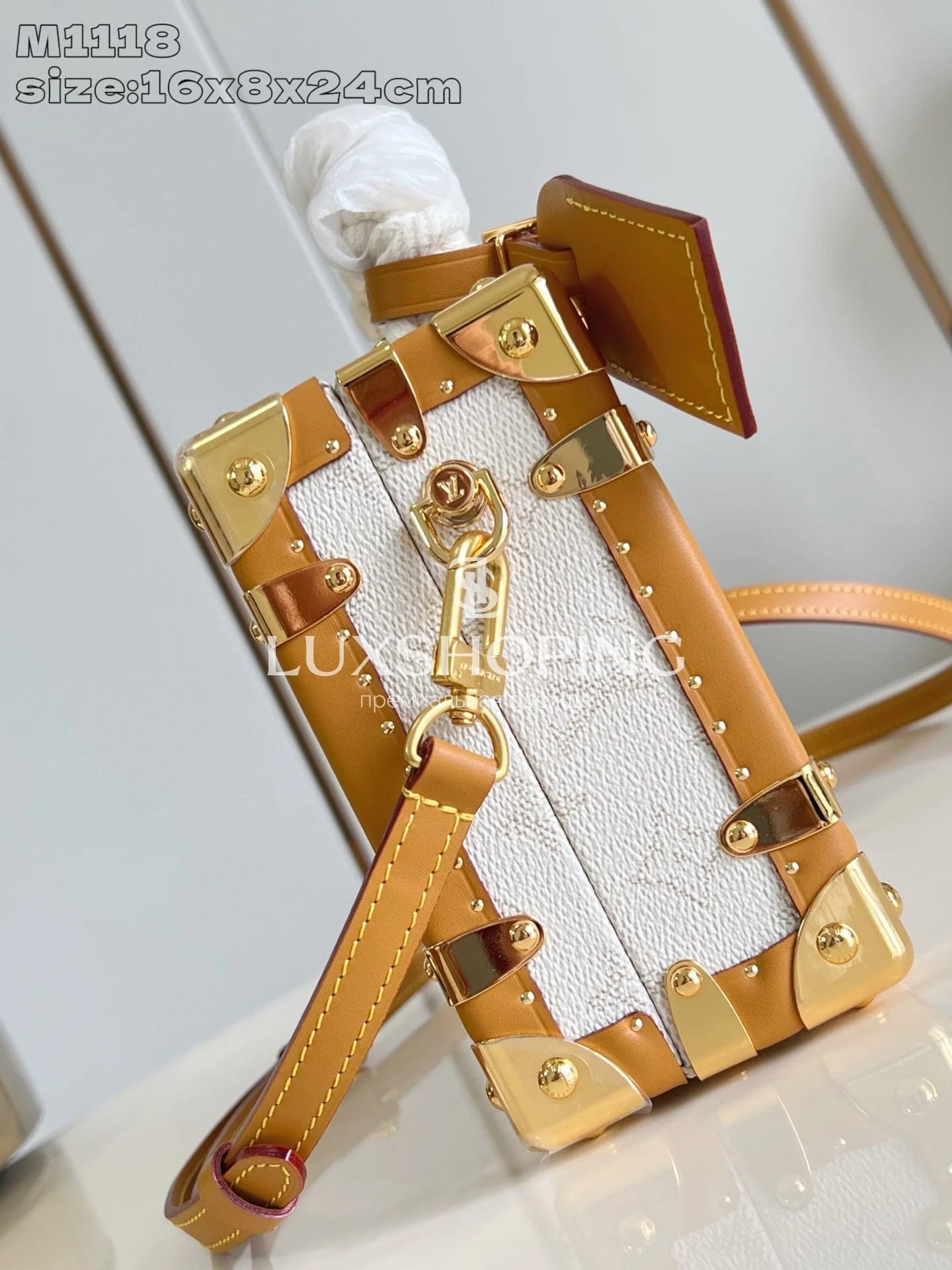 Сумка Louis Vuitton Handle Trunk White Floral 16.5 x 8 x 24 см - фото 7