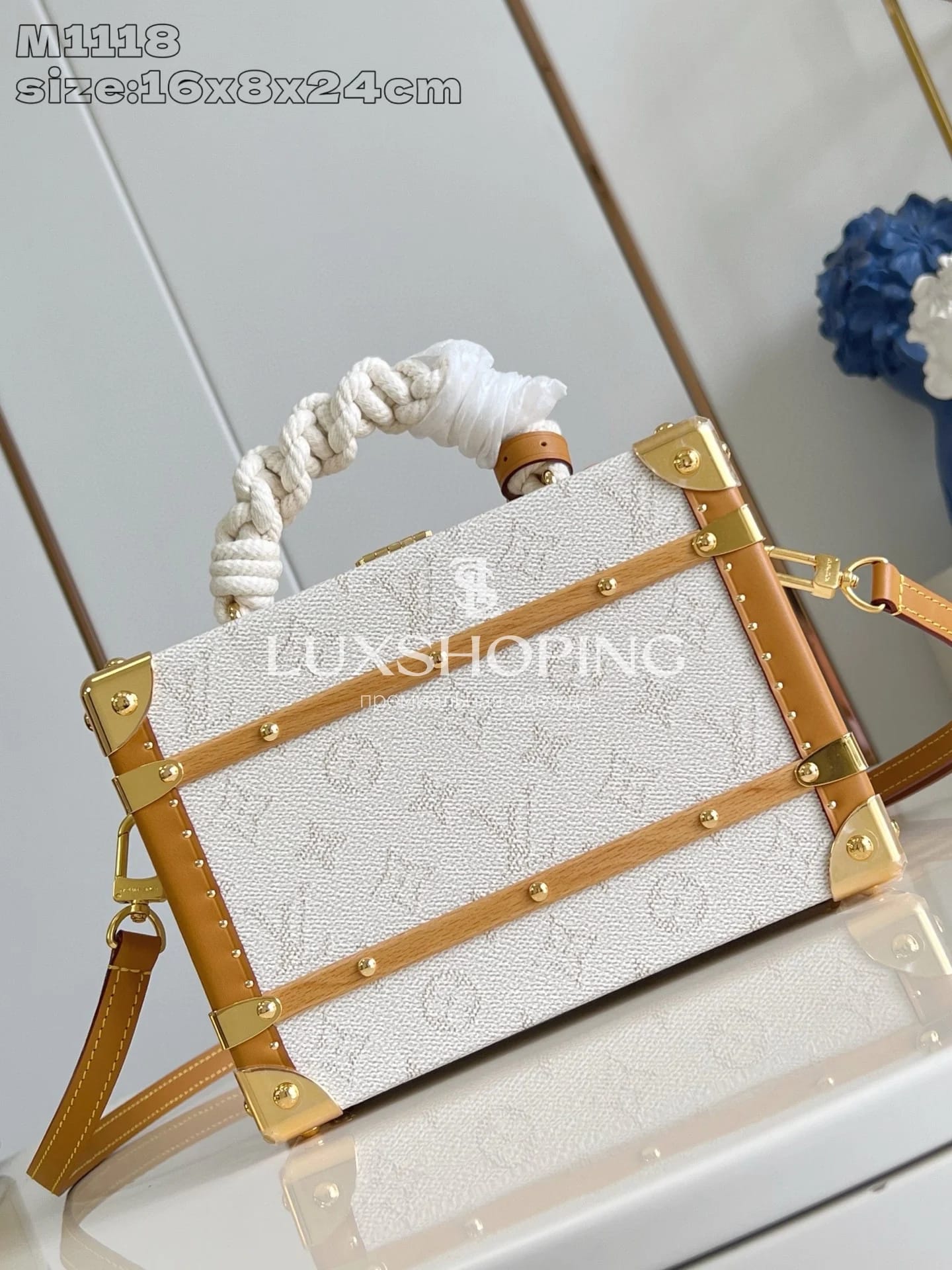 Сумка Louis Vuitton Handle Trunk White Floral 16.5 x 8 x 24 см - фото 8