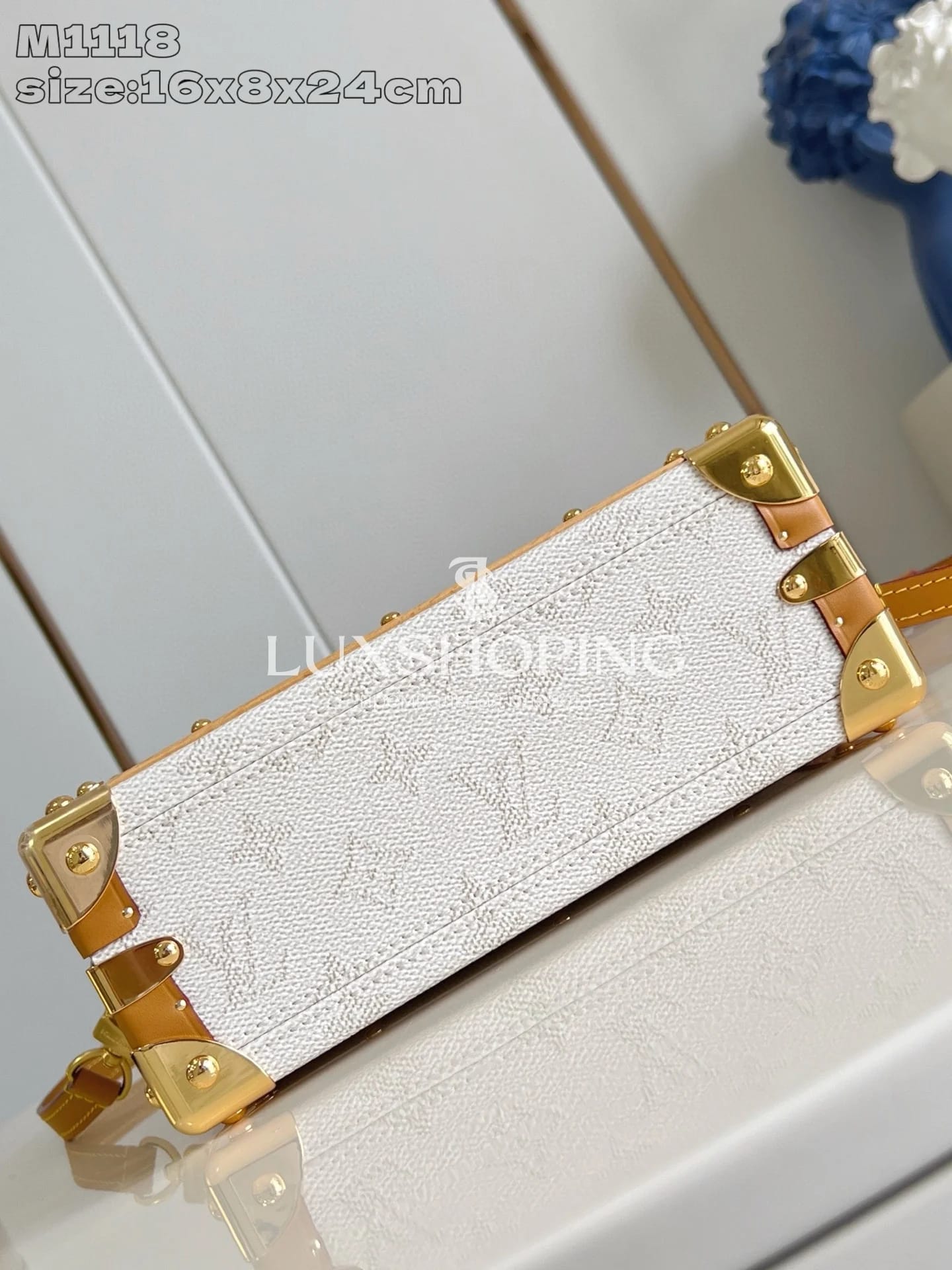 Сумка Louis Vuitton Handle Trunk White Floral 16.5 x 8 x 24 см - фото 9