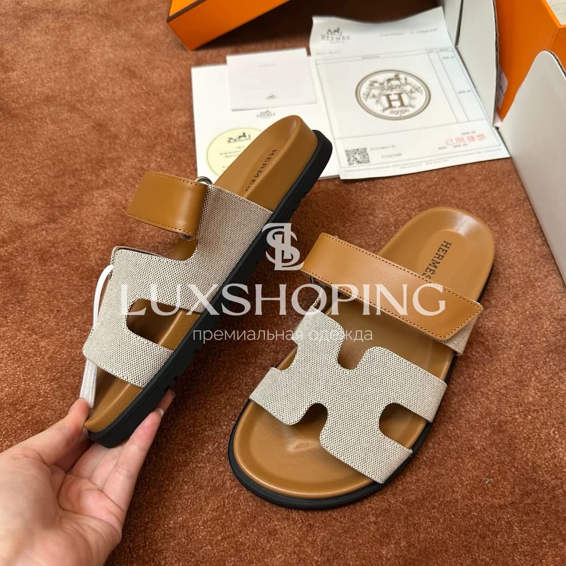 Шлепанцы Hermes Chypre ch5 - фото 8
