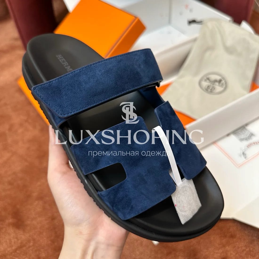 Шлепанцы Hermes Chypre ch14 - фото 3