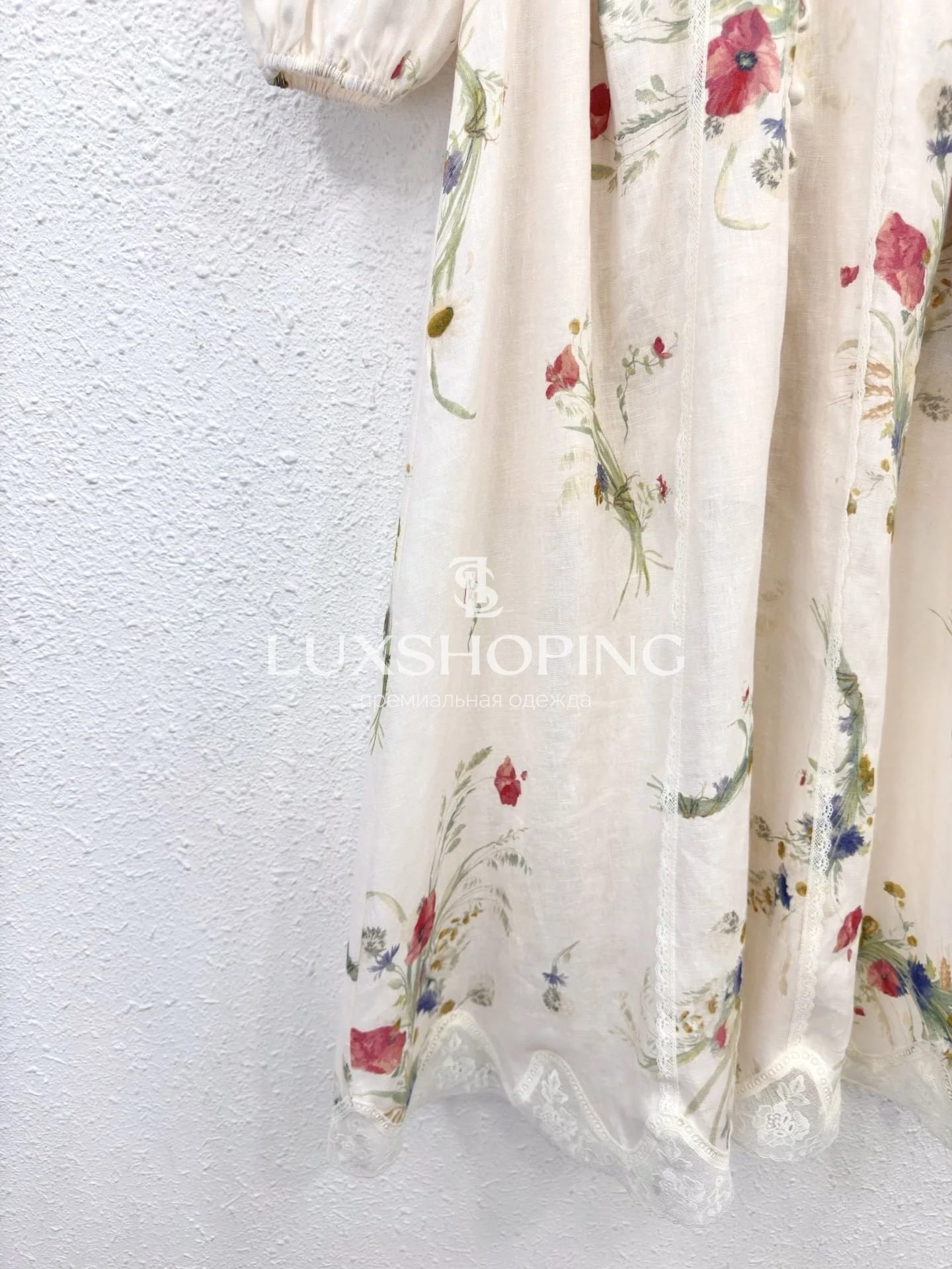 Платье Zimmermann Lucky Lace Plunge Midi Dress - фото 14