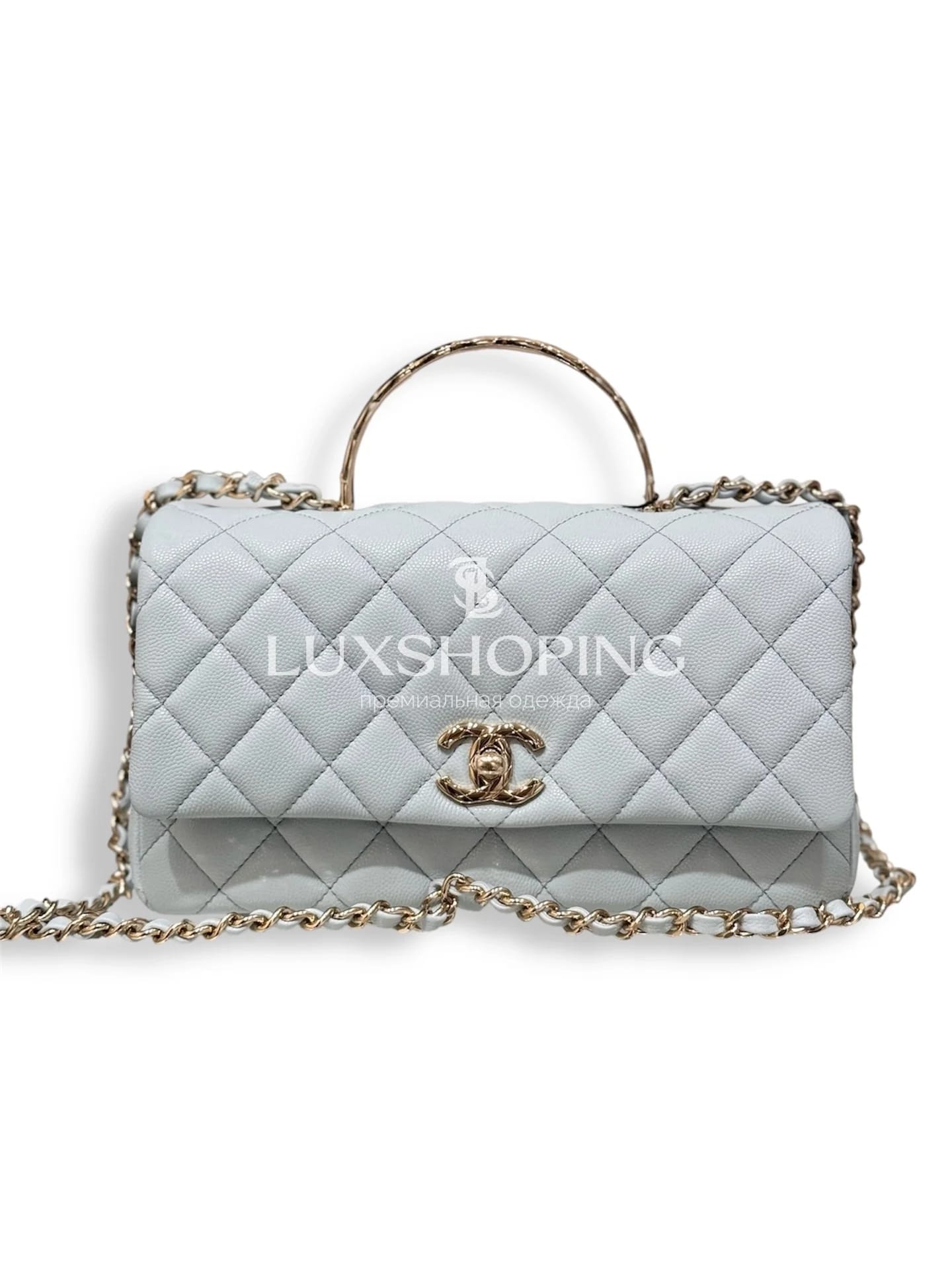 CHANEL Сумка 25S Coco Crush Handle в голубом цвете Medium 13.5 × 23 × 7 см